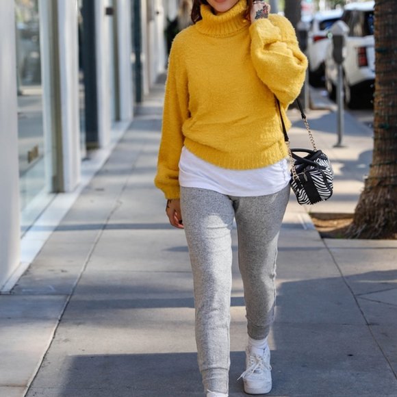 Yellow Fuzzy Knit Sweater Top - Picture 5 of 5